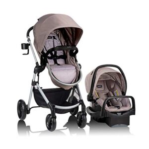 Pivot Modular Travel System with LiteMax Infant Car Seat with Anti-Rebound Bar (Desert Tan)