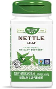nature’s way nettle leaf 435 mg, tru-id certified, non-gmo project, vegetarian, 100 count (pack of 4)