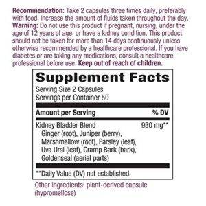 Nature's Way Kidney Bladder, Traditional Herbs Supplement, 930mg Per Serving, 100 Vegan Capsules