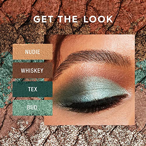 URBAN DECAY Naked Wild West Eyeshadow Palette, 12 Desert-Inspired Neutral Shades with Green & Blue - 100% Vegan, Ultra-Blendable, Rich Colors - Set Includes Mirror & Double-Ended Makeup Brush