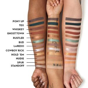 URBAN DECAY Naked Wild West Eyeshadow Palette, 12 Desert-Inspired Neutral Shades with Green & Blue - 100% Vegan, Ultra-Blendable, Rich Colors - Set Includes Mirror & Double-Ended Makeup Brush