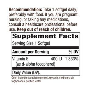 Nature's Way Vitamin E 268 mg per serving 100 Softgels