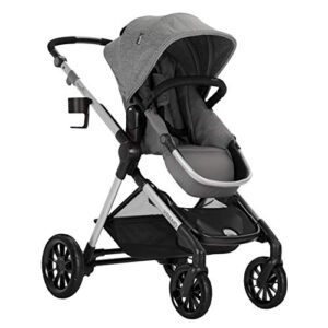 evenflo pivot xpand modular stroller, baby stroller, converts to double stroller, 4 modes, durable construction, extra-large storage basket, compact folding design, 55-lb capacity, percheron gray