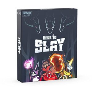 TeeTurtle Here to Slay Base Game - from The Creators of Unstable Unicorns - A Strategic Card Game for Teens and Adults , Black