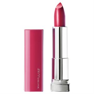 maybelline color sensational made for all lipstick, crisp lip color & hydrating formula, fuchsia for me, bright pinky red, 1 count