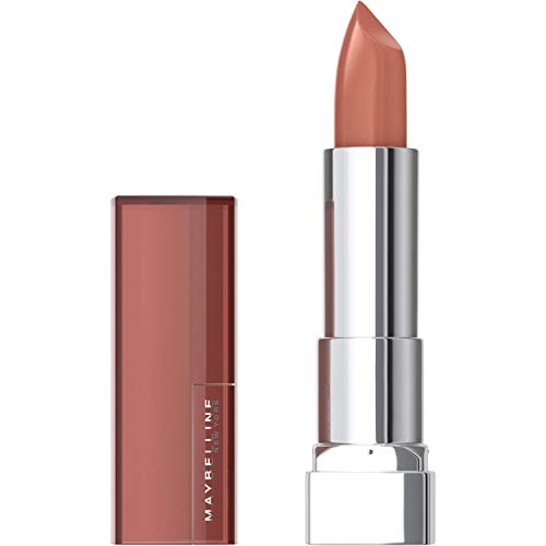 Maybelline Color Sensational Lipstick, Lip Makeup, Cream Finish, Hydrating Lipstick, Nude, Pink, Red, Plum Lip Color, Naked Dare, 0.15 oz; (Packaging May Vary)