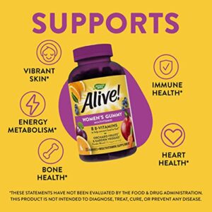 Nature’s Way Alive! Women’s Gummy Multivitamins, Vitamins & Minerals, Supports Whole Body Wellness*, Vegetarian, Mixed Berry Flavored, 130 Gummies