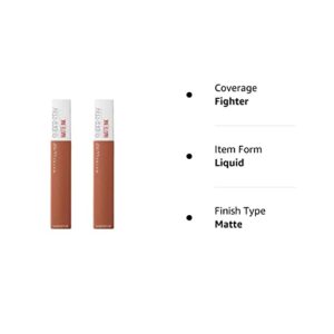 Pack of 2 Maybelline New York SuperStay Matte Ink Liquid Lipstick, Fighter # 75