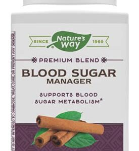 Nature's Way Blood Sugar Manager with Gymnema, Supports Blood Sugar Metabolism*, Vitamin A Supplement, 90 Capsules