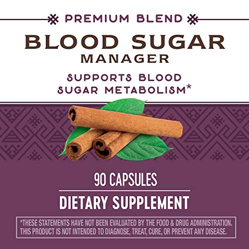 Nature's Way Blood Sugar Manager with Gymnema, Supports Blood Sugar Metabolism*, Vitamin A Supplement, 90 Capsules