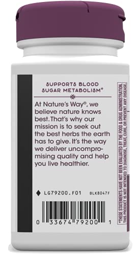 Nature's Way Blood Sugar Manager with Gymnema, Supports Blood Sugar Metabolism*, Vitamin A Supplement, 90 Capsules