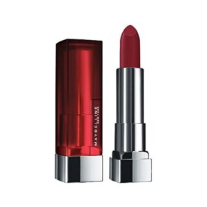 maybelline color sensational lipstick, lip makeup, matte finish, hydrating lipstick, nude, pink, red, plum lip color, divine wine, 1 count