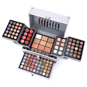 132 Color All In One Makeup Gift Set Kit- Includes 94 Eyeshadow, 12 Lip Gloss, 12 Concealer, 5 Eyebrow powder, 3 Face Powder, 3 Blush, 3 Contour Shade, 2 Lip Liners, 2 Eye Liners, 4 Eyeshadow Brush