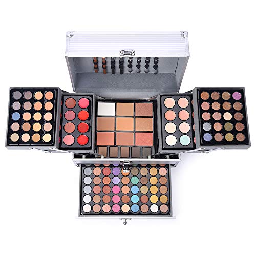 132 Color All In One Makeup Gift Set Kit- Includes 94 Eyeshadow, 12 Lip Gloss, 12 Concealer, 5 Eyebrow powder, 3 Face Powder, 3 Blush, 3 Contour Shade, 2 Lip Liners, 2 Eye Liners, 4 Eyeshadow Brush