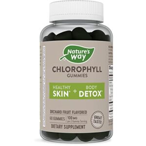 nature’s way chlorophyll gummies, healthy skin and body detox*, orchard fruit flavored, 60 gummies