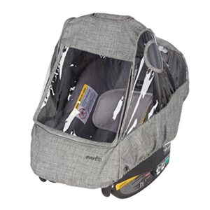 infant car seat weather shield, rain cover, ventilated panels (gray melange)