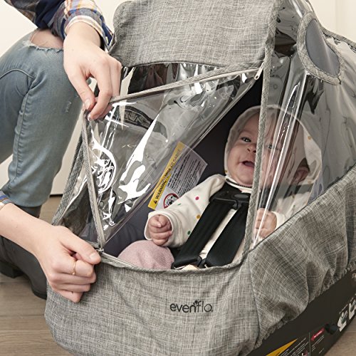 Infant Car Seat Weather Shield, Rain Cover, Ventilated Panels (Gray Melange)