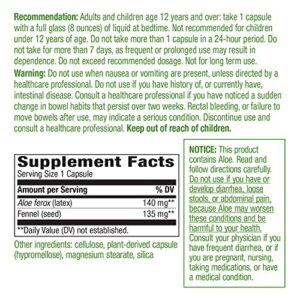 Nature's Way Aloe Latex with Fennel, for Occasional Constipation*, Non-GMO Project Verified, Vegan, 100 Capsules