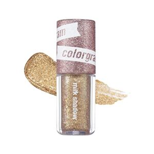 colorgram milk bling shadow – 11 dazzling bomb | pigmented liquid glitter eyeshadow, long-lasting shimmer type for daily makeup 0.11 fl.oz, 3.2g