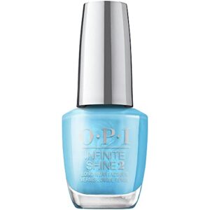 opi infinite shine 2 long-wear lacquer, opaque & vibrant pearl finish blue nail polish, up to 11 days of wear, chip resistant & fast drying, surf naked​, 0.5 fl oz