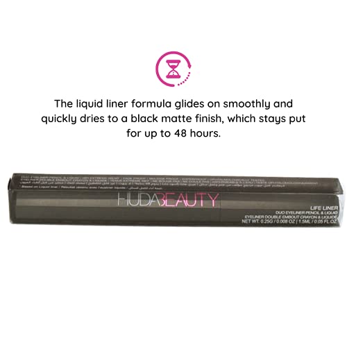 HUDA BEAUTY Life Liner Double Ended Eyeliner Liquid & Pencil