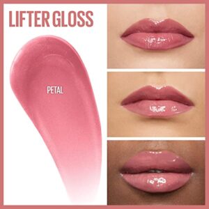 Maybelline Lifter Gloss, Hydrating Lip Gloss with Hyaluronic Acid, High Shine for Plumper Looking Lips, Petal, Warm Pink Neutral, 0.18 Ounce