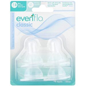 evenflo classic fast flow silicone nipples 4 ea ( pack of 2)