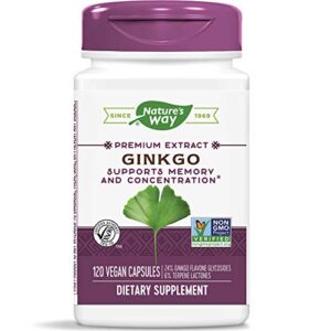 nature’s way premium extract ginkgo, memory and concentration*, 120 capsules