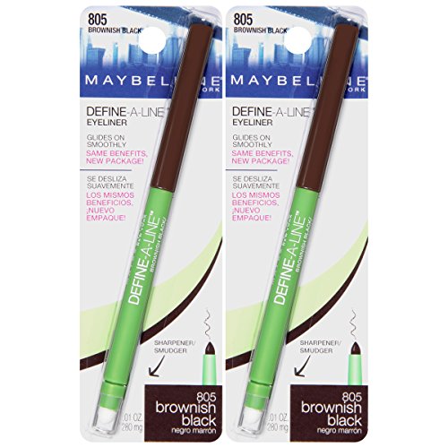 Maybelline New York Define-a-line Eyeliner Makeup, Brownish Black (Pack of 2)