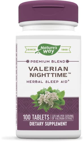 Nature’s Way Valerian Nighttime, Herbal Sleep Aid*, 320 mg per Serving of Valerian Extract, Gluten-Free, 100 Tablets