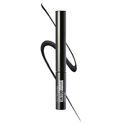 Maybelline New York Tattoo Studio Liquid Ink Eyeliner Makeup, up to 36HR Wear, Sweat Resistant, Smudge Resistant, Ink Black, 0.08 Fl.Oz