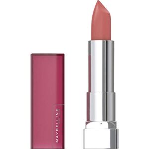 maybelline color sensational lipstick, lip makeup, matte finish, hydrating lipstick, nude, pink, red, plum lip color, naked coral, 0.15 oz; (packaging may vary)