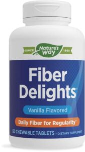 nature’s way fiber delights daily fiber for regularity*, vanilla flavored, 60 chewables