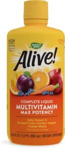 nature’s way alive! max potency liquid multivitamin, antioxidants, food-based blends, 30.4 fl oz., citrus flavored