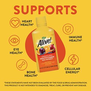 Nature's Way Alive! Max Potency Liquid Multivitamin, Antioxidants, Food-Based Blends, 30.4 Fl Oz., Citrus Flavored