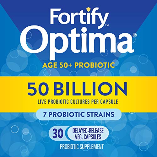 Nature's Way Fortify Optima Daily Probiotic for Men and Women 50+, 50 Billion Live Cultures per serving, Supports Digestive, Immune, and Colon Health*, 30 Vegan Capsules