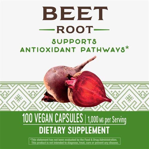 Nature's Way Beet Root 1000 mg, 100 Vegetarian Capsules, Pack of 2