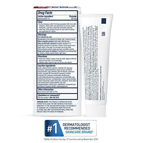 CeraVe Hydrocortisone Cream 1% | Anti-Itch Cream with Temporarily Relief from Rashes with Eczema-Prone & Dry Skin | Itch Relief Cream | Fragrance Free | 1 Ounce