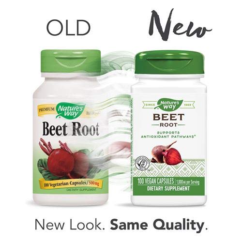 Nature's Way Beet Root 500 mg, 100 Vegetarian Capsules, Pack of 3