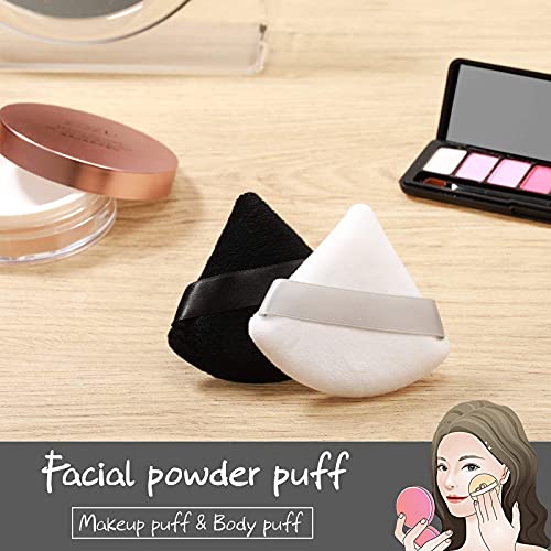 10 Pieces Pure Powder Puff Face Triangle Soft Makeup Powder Puff for Loose Powder Mineral Powder Body Powder Makeup Tool