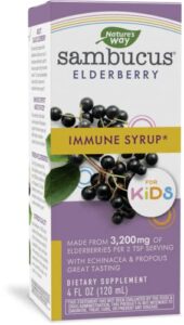 nature’s way sambucus elderberry immune syrup for kids with echinacea & propolis, immune support*, berry flavored, 4 fl. oz.