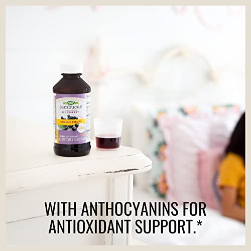 Nature's Way Sambucus Elderberry Immune Syrup for Kids with Echinacea & Propolis, Immune Support*, Berry Flavored, 4 Fl. Oz.