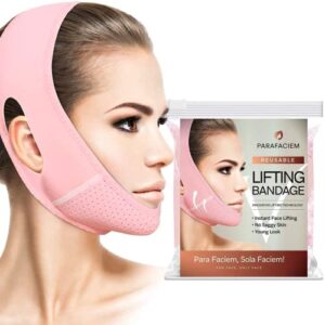 parafaciem reusable v line lifting mask facial slimming strap – double chin reducer – chin up mask face lifting belt – v shaped slimming face mask