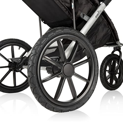 Evenflo Victory Plus Jogger Stroller, Compact, Lightweight, Self-Standing, Ample Storage, Large Tires, Swivel Wheel, Full Coverage Canopy, Multi-Reclining Seat, Compatible With LiteMax Infant Car Seat