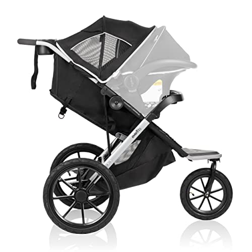 Evenflo Victory Plus Jogger Stroller, Compact, Lightweight, Self-Standing, Ample Storage, Large Tires, Swivel Wheel, Full Coverage Canopy, Multi-Reclining Seat, Compatible With LiteMax Infant Car Seat