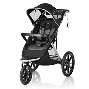 Evenflo Victory Plus Jogger Stroller, Compact, Lightweight, Self-Standing, Ample Storage, Large Tires, Swivel Wheel, Full Coverage Canopy, Multi-Reclining Seat, Compatible With LiteMax Infant Car Seat