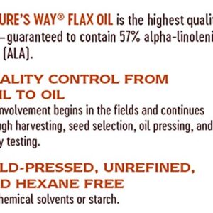 Nature’s Way Flax Oil Max Strength, 2600 mg per Serving, with ALA, Cold-Pressed, 200 Softgels