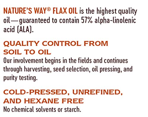 Nature’s Way Flax Oil Max Strength, 2600 mg per Serving, with ALA, Cold-Pressed, 200 Softgels