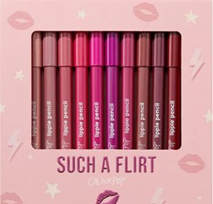 colourpop such a flirt lippie pencil liner set vault matte pinks
