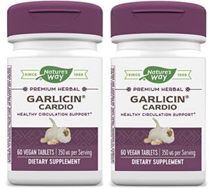 nature’s way garlicin cardio, smartrelease garlic with max allicin potential, odor free, 60 count, pack of 2